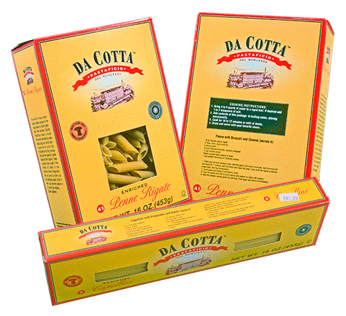 Photo of pasta boxes designed by TEBO Design